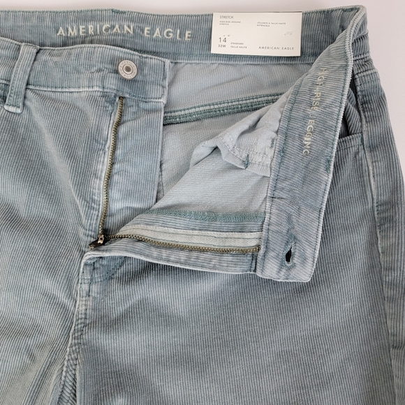 American Eagle Seafoam Green High Rise Stretch Corduroy Jeggings Sz 14/32 NEW - Picture 5 of 16